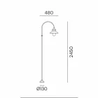 Lampadaire de jardin avec arche haute ou basse en laiton et cuivre - Edge par Il Fanale Viadurini