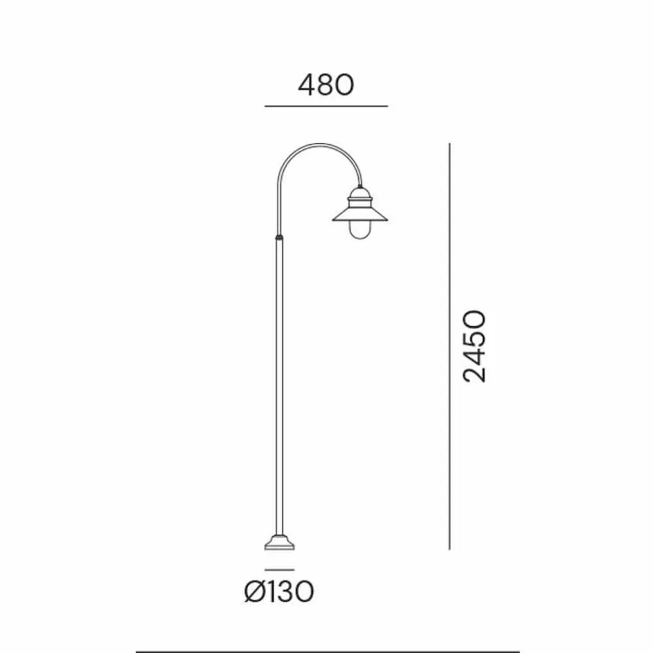 Lampadaire de jardin avec arche haute ou basse en laiton et cuivre - Edge par Il Fanale Viadurini