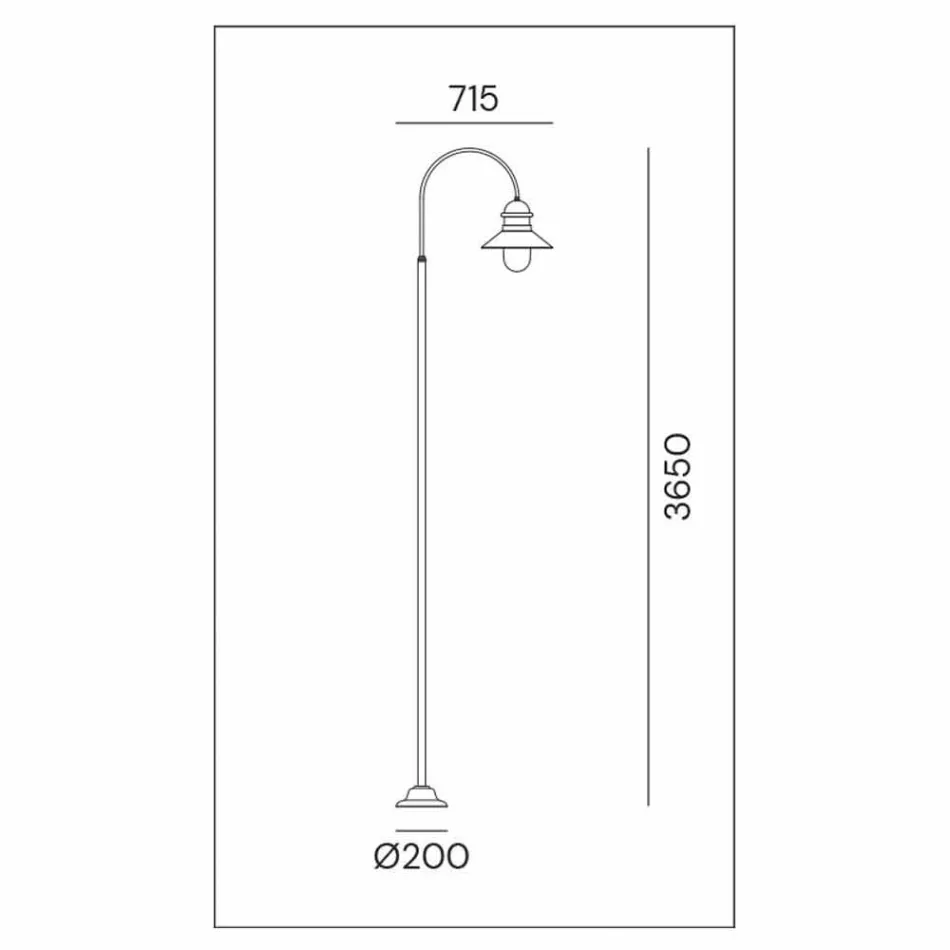 Lampadaire de jardin avec arche haute ou basse en laiton et cuivre - Edge par Il Fanale Viadurini