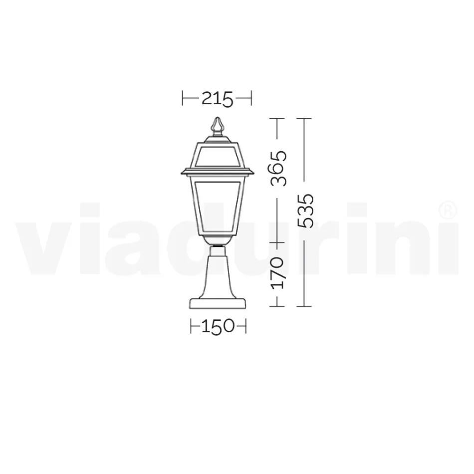 Lampe de jardin en Aluminium Anthracite et Verre Sablé - Elric Viadurini