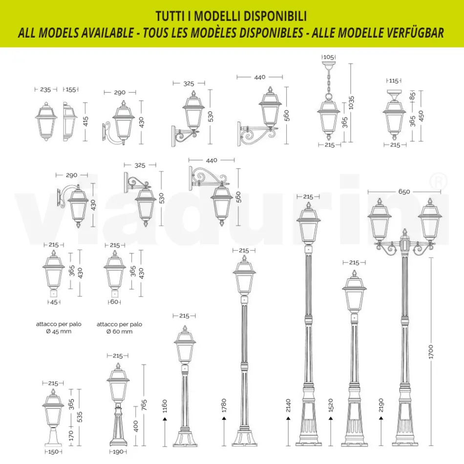 Lampe de jardin en Aluminium Anthracite et Verre Sablé - Elric Viadurini