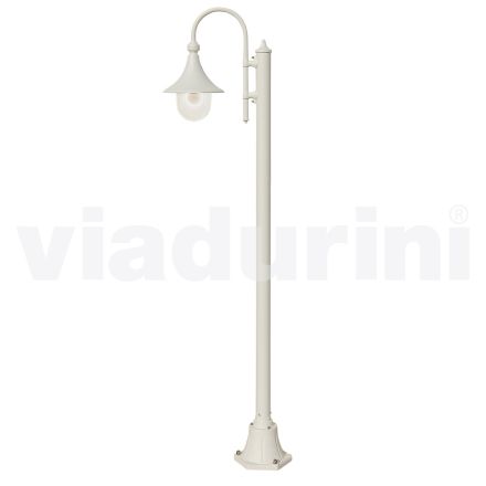 Lampe de jardin en aluminium blanc à 1 lumière produite en Italie, Anusca Viadurini