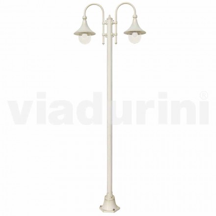 Lampe de jardin en aluminium moulé sous pression blanc fabriqué en Italie, Anusca Viadurini