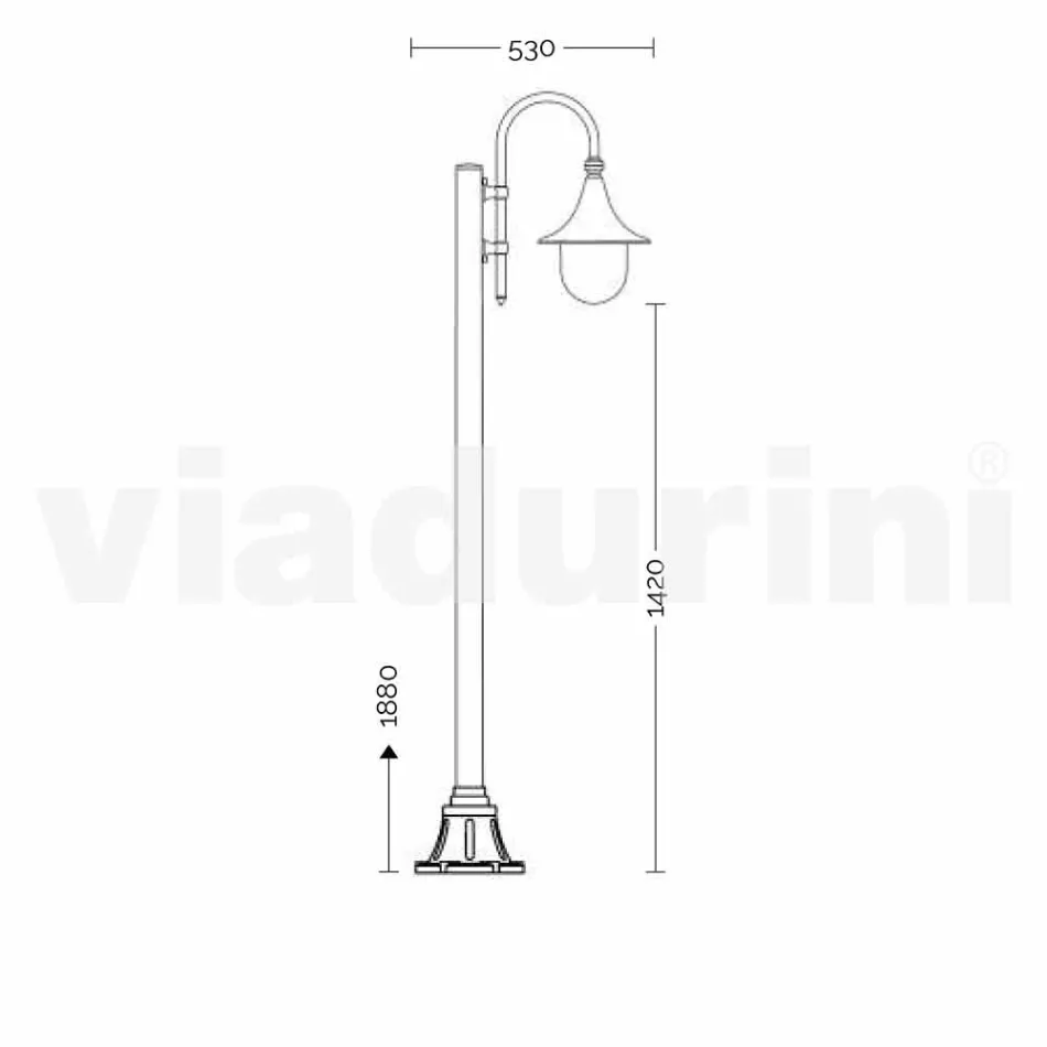 Lampe de jardin en aluminium moulé sous pression fabriquée en Italie, Anusca Viadurini