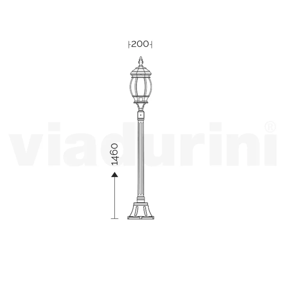 Lampe de jardin en aluminium de style vintage fabriquée en Italie - Leona Viadurini