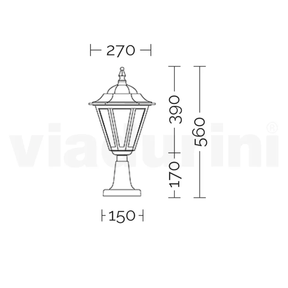 Lampe de jardin en verre sablé et 5 finitions aluminium - Pinako Viadurini
