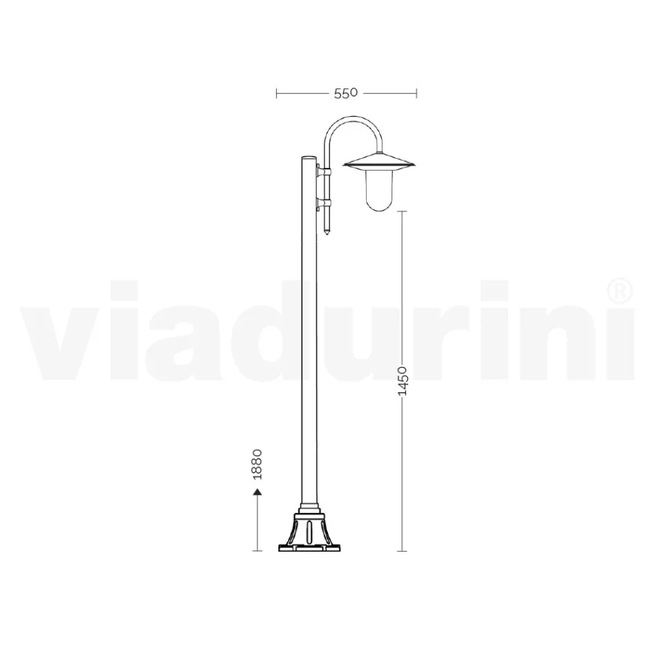 Lampe d'extérieur de style vintage en aluminium anthracite fabriquée en Italie - Belen Viadurini