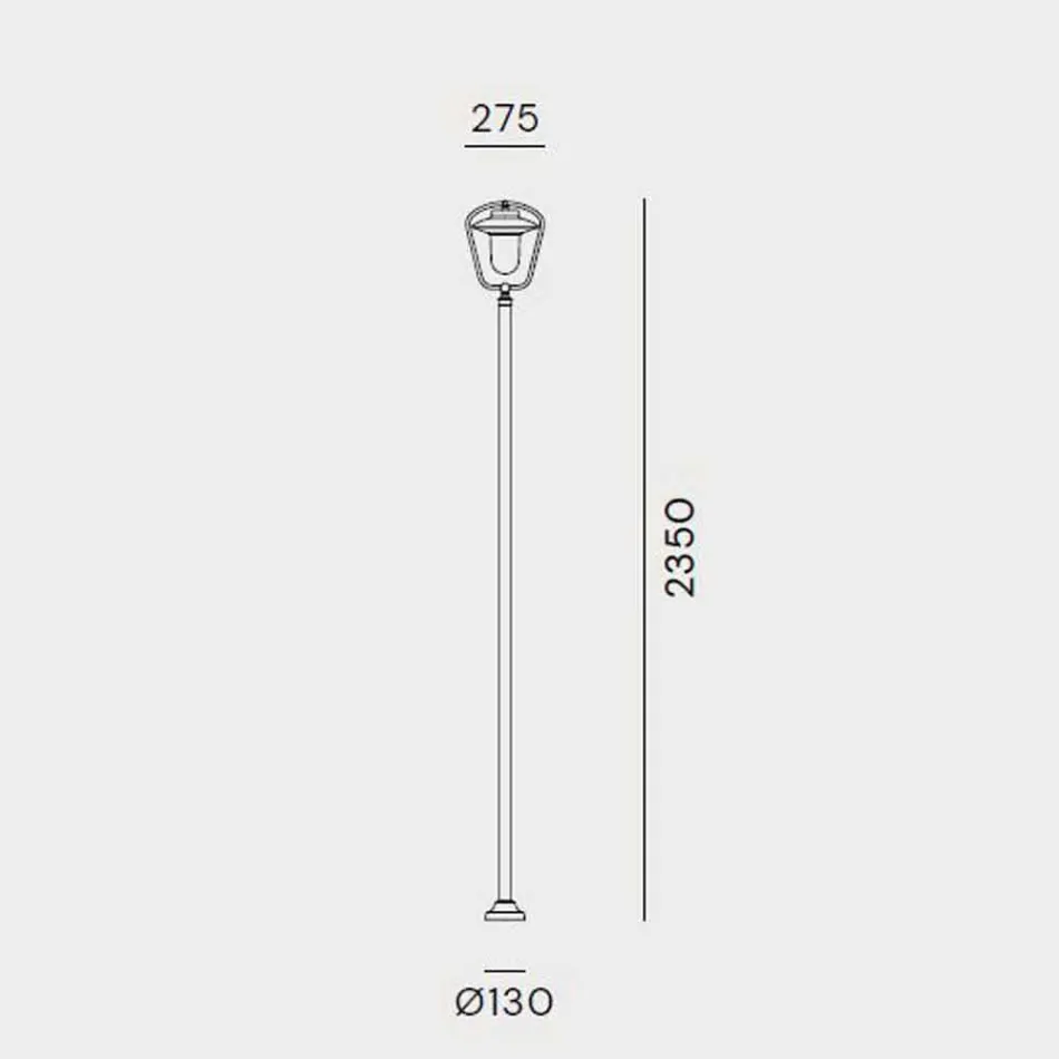 Lampadaire d'Extérieur Vintage en Cuivre et Laiton, 2 Hauteurs - Calmaggiore par Il Fanale Viadurini