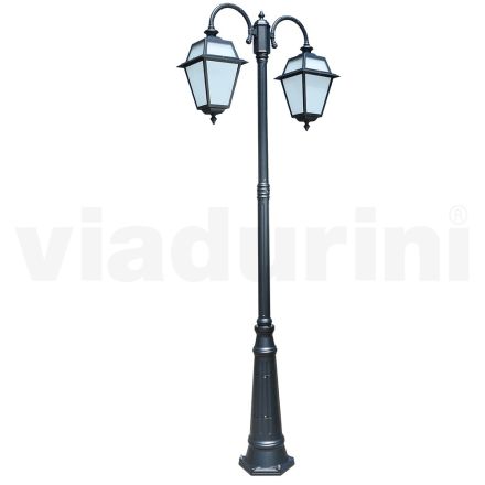 Lampe de jardin à 2 lumières en aluminium et verre Made in Italy - Vivian Viadurini