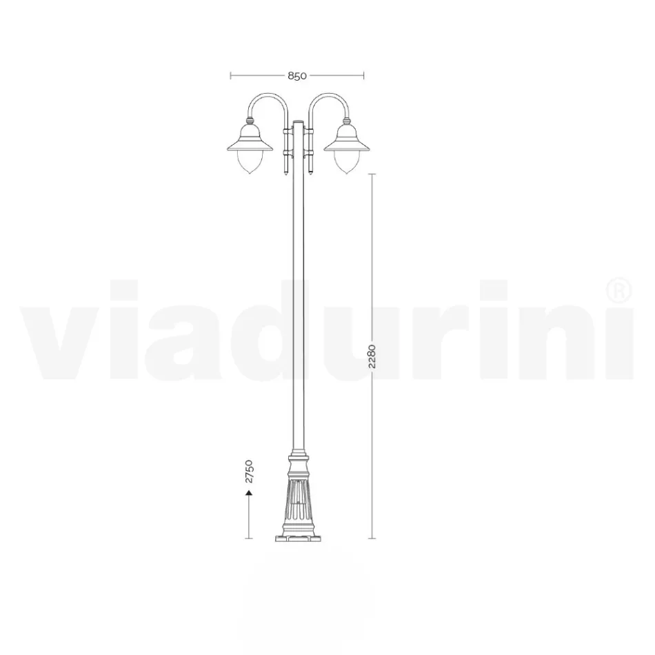 Lampe de jardin à 3 lumières en aluminium Made in Italy - Cassandra Viadurini