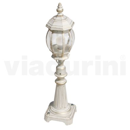 Lampe de jardin de style vintage en aluminium blanc fabriquée en Italie - Dodo Viadurini