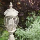 Lampe de jardin de style vintage en aluminium blanc fabriquée en Italie - Dodo Viadurini