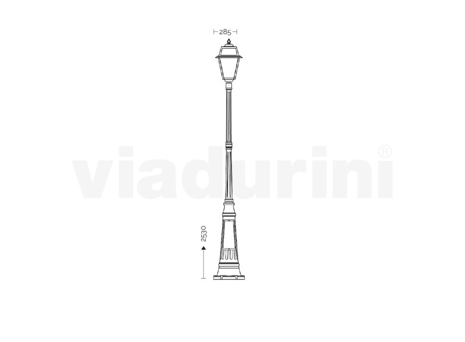Lampe de jardin de style vintage en aluminium et verre fabriquée en Italie - Doroty Viadurini