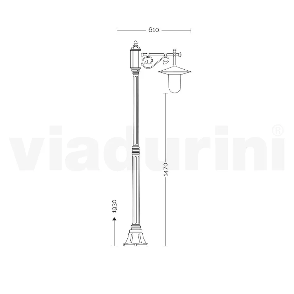 Lampe de jardin de style vintage en aluminium gris fabriquée en Italie - Belen Viadurini