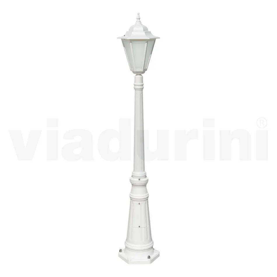 Lampe d'extérieur vintage en aluminium blanc fabriquée en Italie - Terella Viadurini