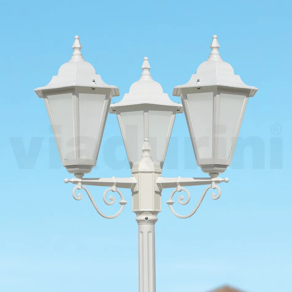 Lampadaire Style Vintage 3 Lumières en Aluminium et Verre Fabriqué en Italie - Terella Viadurini