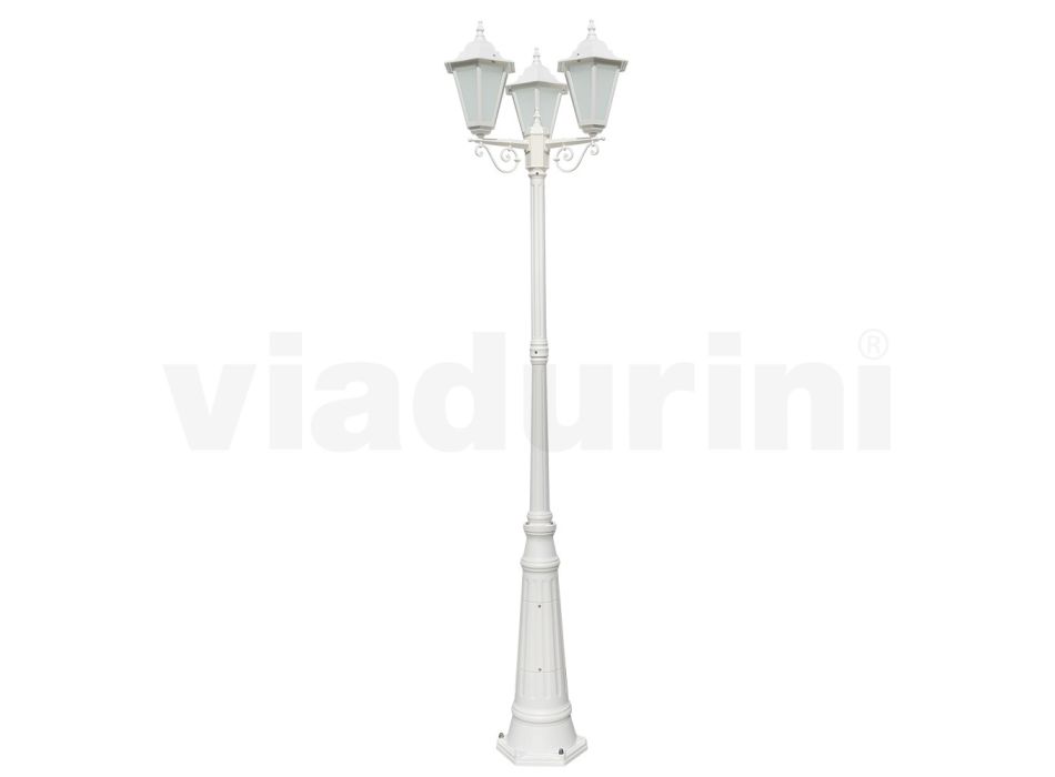 Lampadaire Style Vintage 3 Lumières en Aluminium et Verre Fabriqué en Italie - Terella Viadurini