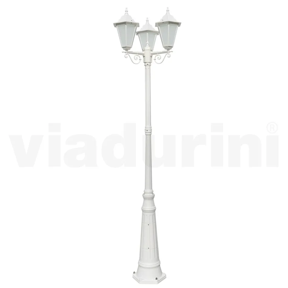 Lampadaire Style Vintage 3 Lumières en Aluminium et Verre Fabriqué en Italie - Terella Viadurini