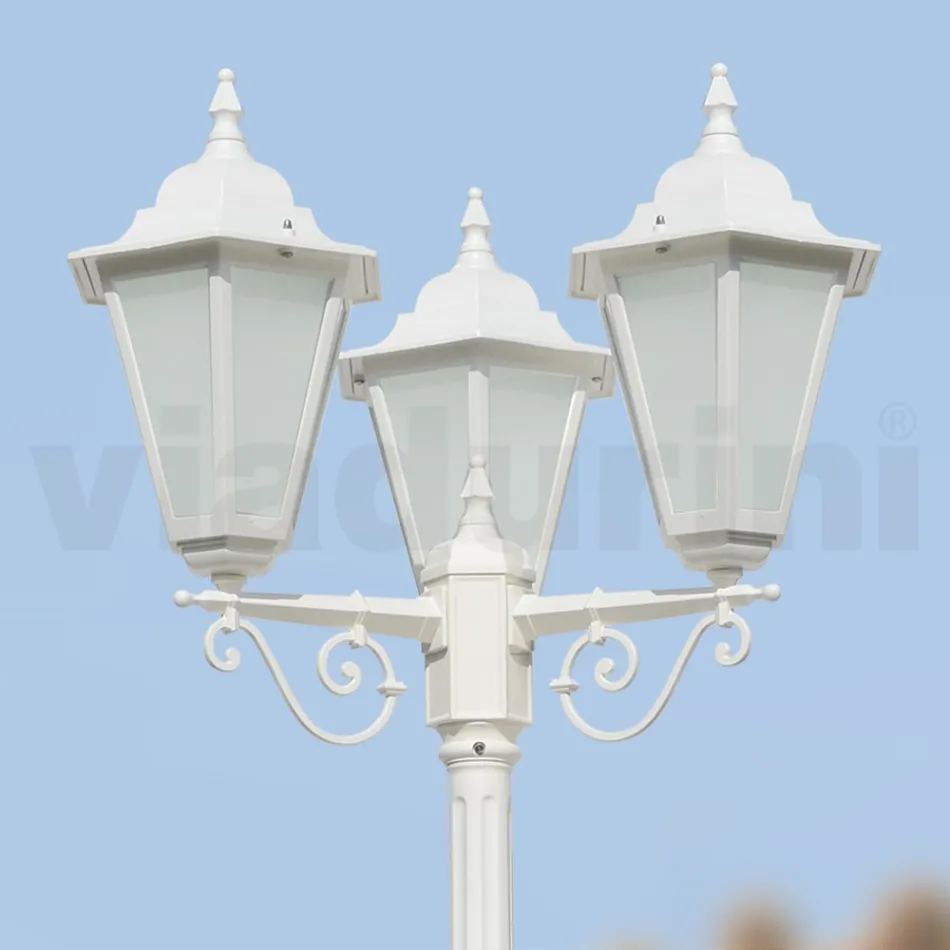 Lampadaire Style Vintage 3 Lumières en Aluminium et Verre Fabriqué en Italie - Terella Viadurini