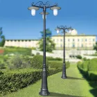 Lampadaire de style vintage à 3 lumières en aluminium gris fabriqué en Italie - Belen Viadurini