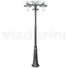 Lampadaire de style vintage à 3 lumières en aluminium gris fabriqué en Italie - Belen Viadurini