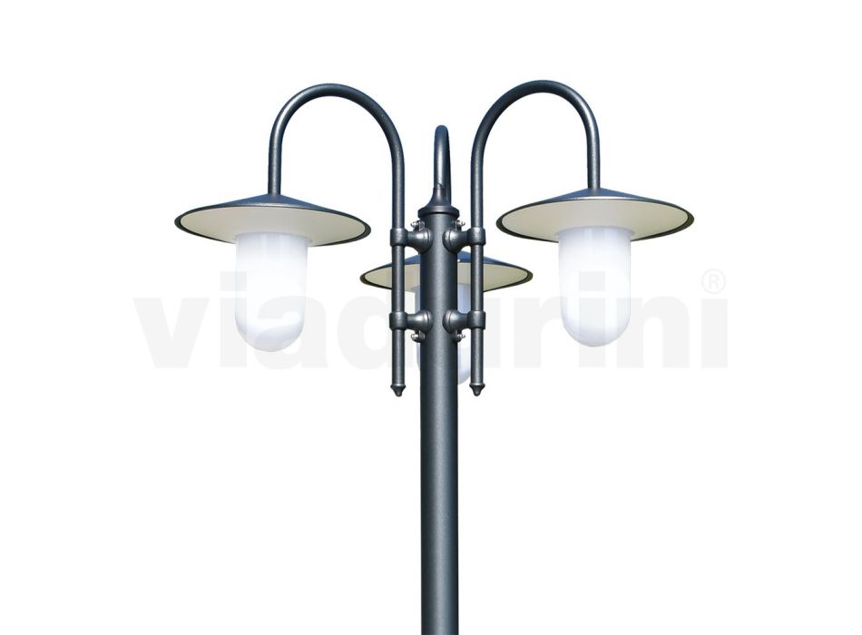 Lampadaire de style vintage à 3 lumières en aluminium fabriqué en Italie - Belen Viadurini