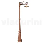 Lampadaire de style vintage en aluminium Corten et laiton Made in Italy - Adela Viadurini