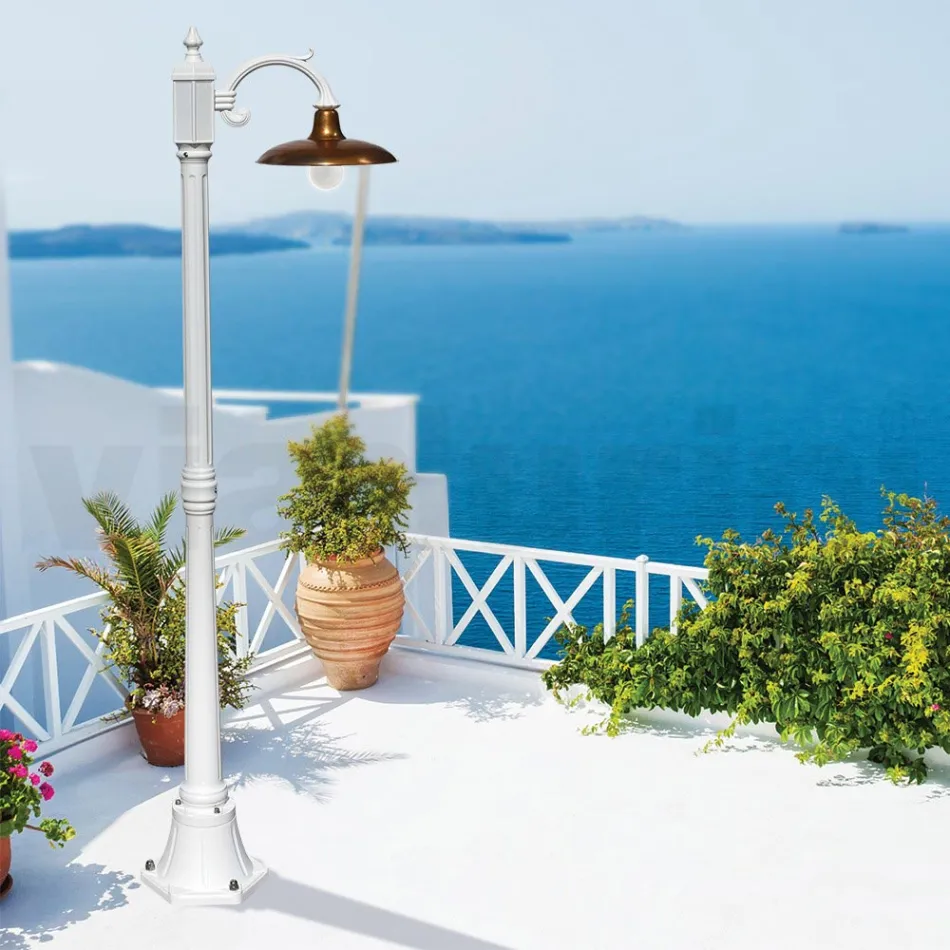 Lampe Vintage en Aluminium avec Diffuseur en Laiton Made in Italy - Adela Viadurini