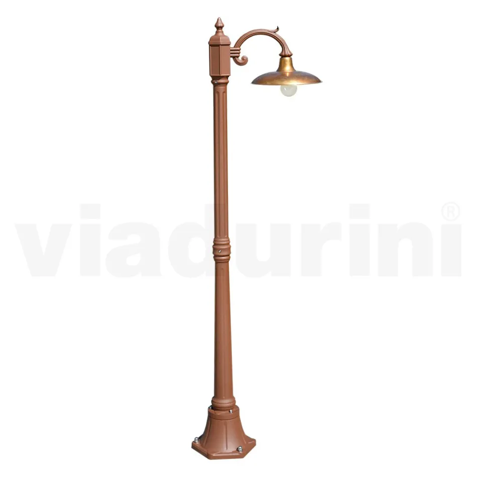 Lampe Vintage en Aluminium avec Diffuseur en Laiton Made in Italy - Adela Viadurini