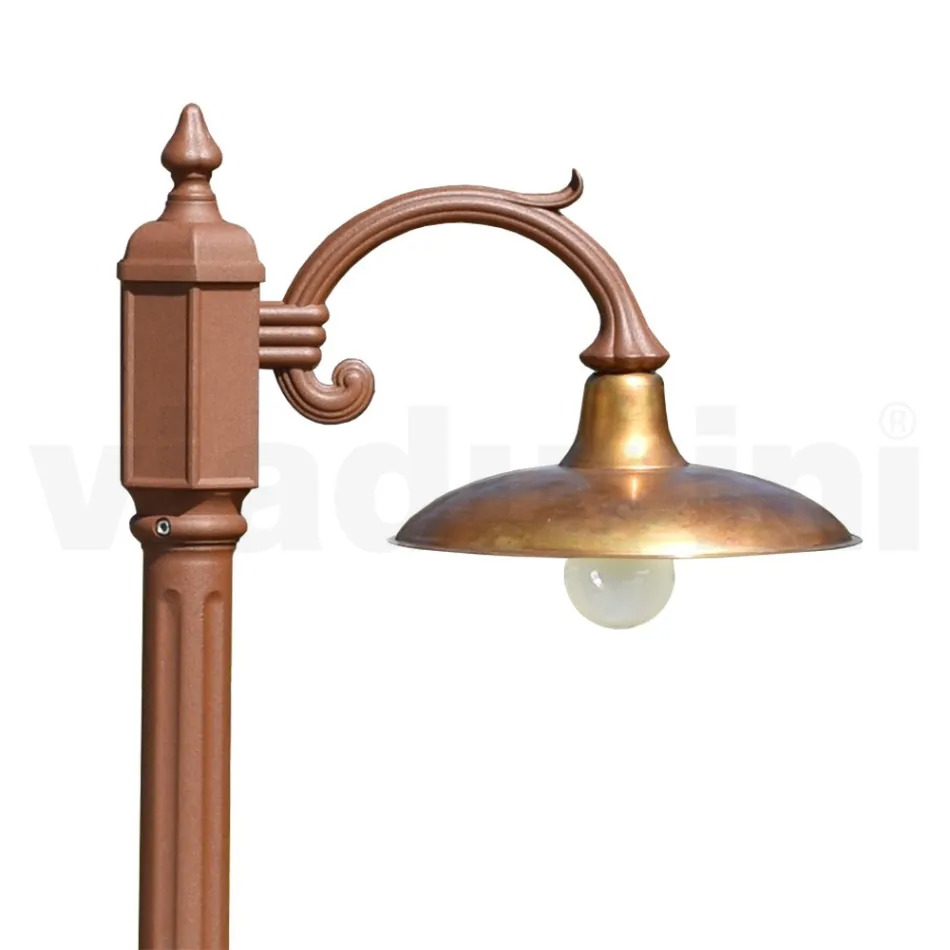 Lampe Vintage en Aluminium avec Diffuseur en Laiton Made in Italy - Adela Viadurini