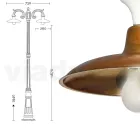 Lampe Vintage en Aluminium avec Diffuseur en Laiton Made in Italy - Adela Viadurini