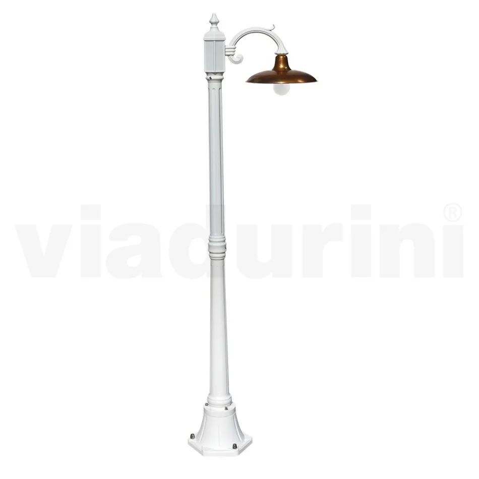 Lampe Vintage en Aluminium avec Diffuseur en Laiton Made in Italy - Adela Viadurini