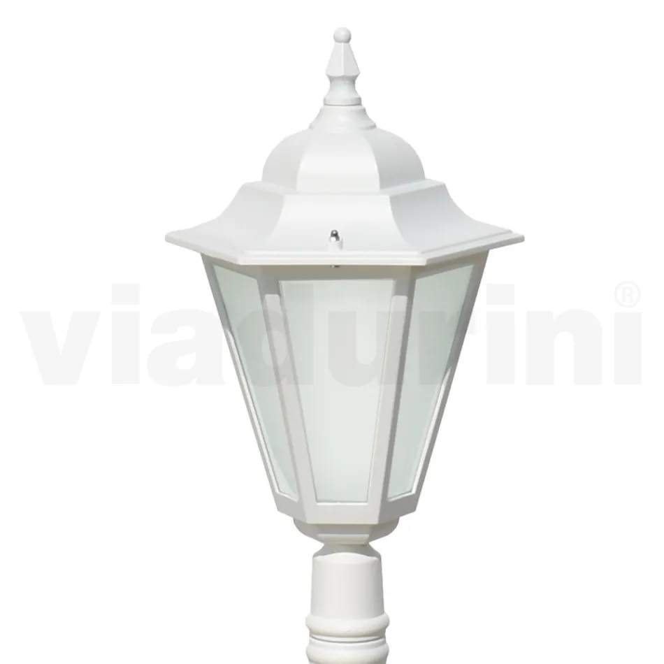 Lampe d'extérieur vintage en aluminium blanc fabriquée en Italie - Terella Viadurini