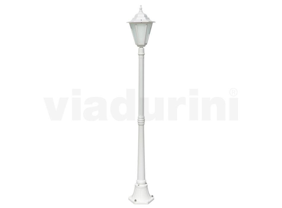 Lampe d'extérieur vintage en aluminium blanc fabriquée en Italie - Terella Viadurini
