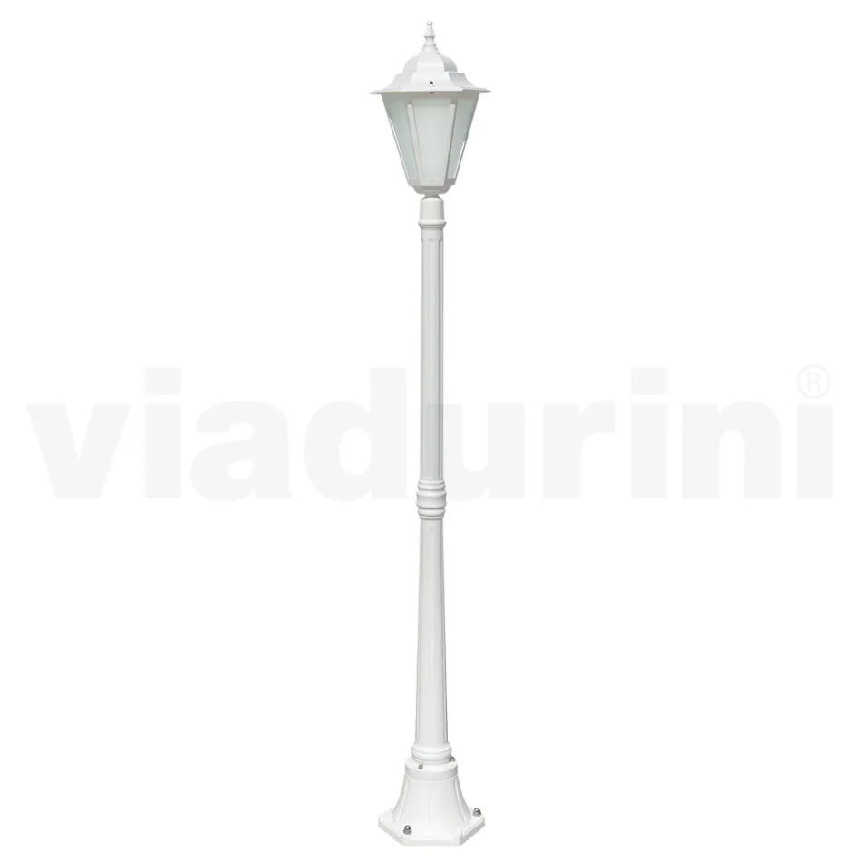 Lampe d'extérieur vintage en aluminium blanc fabriquée en Italie - Terella Viadurini