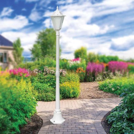 Lampe d'extérieur vintage en aluminium blanc fabriquée en Italie - Terella Viadurini