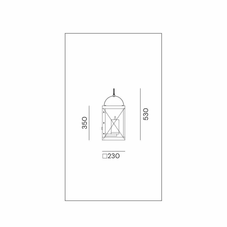 Lanterne Murale avec Bougie Design Classique en Laiton - Lanterne par Il Fanale Viadurini