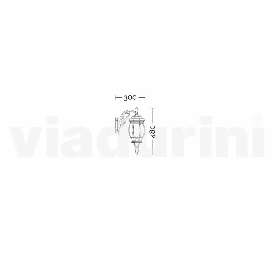 Anika, une lanterne de jardin murale en aluminium produite en Italie Viadurini