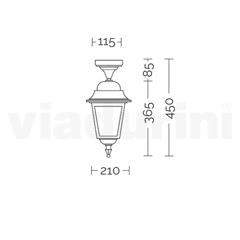 Lanterne de Plafond en Aluminium Moulé sous Pression et Diffuseur en Verre - Scintilla Viadurini