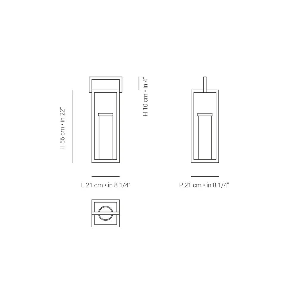 Lanterne d'extérieur avec structure en aluminium noir Made in Italy - Eve Viadurini