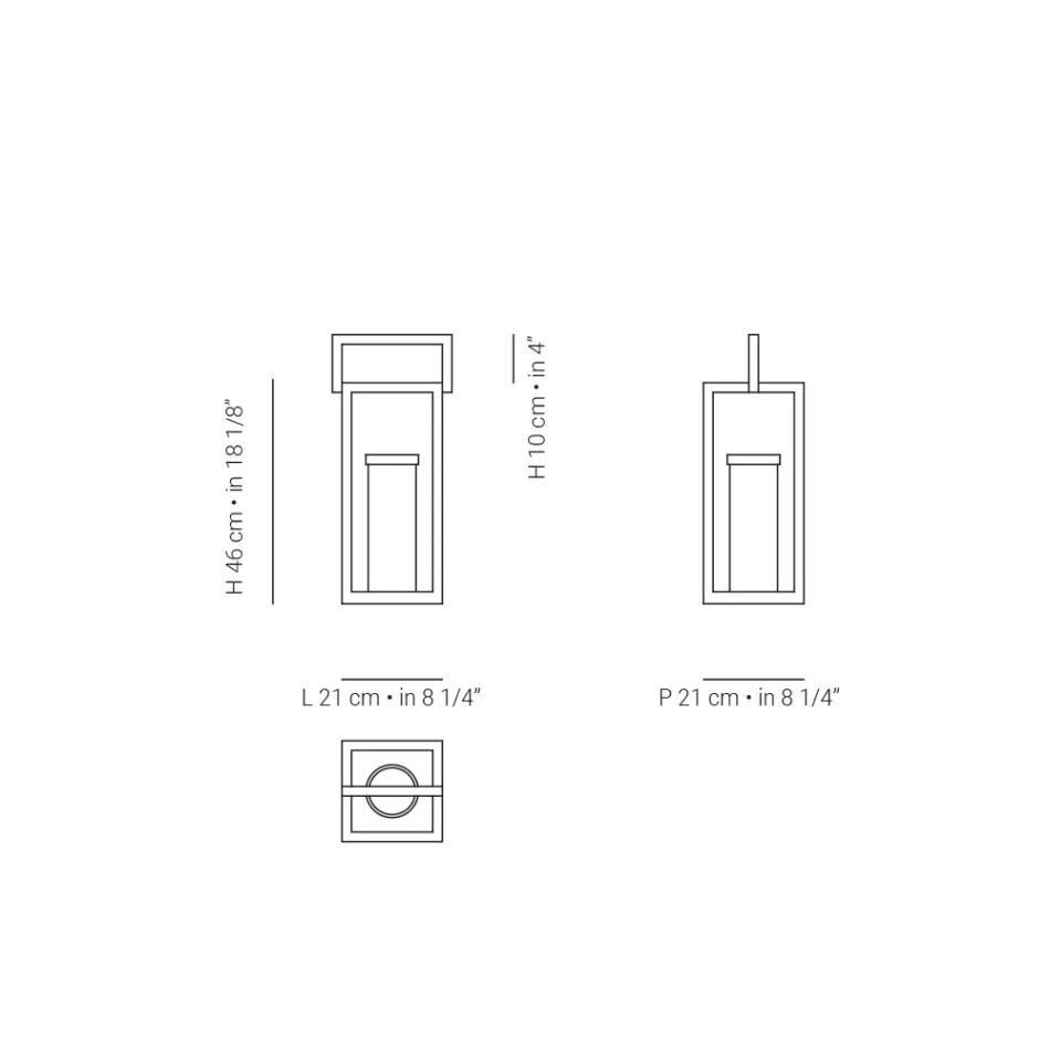 Lanterne d'extérieur avec structure en aluminium noir Made in Italy - Eve Viadurini