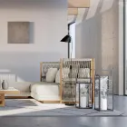 Lanterne d'extérieur avec structure en aluminium noir Made in Italy - Eve Viadurini