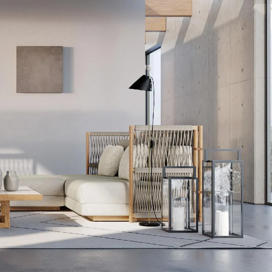 Lanterne d'extérieur avec structure en aluminium noir Made in Italy - Eve Viadurini