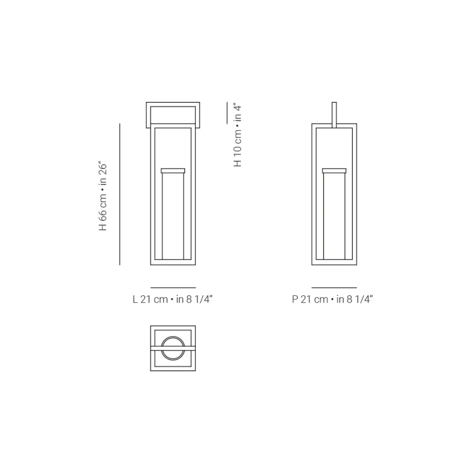 Lanterne d'extérieur avec structure en aluminium noir Made in Italy - Eve Viadurini