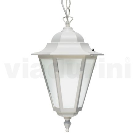 Lanterne d'extérieur vintage en aluminium blanc fabriquée en Italie - Terella Viadurini