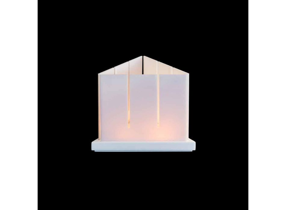 Lanterne de salon design triangulaire blanche en corian - Sisifo Viadurini