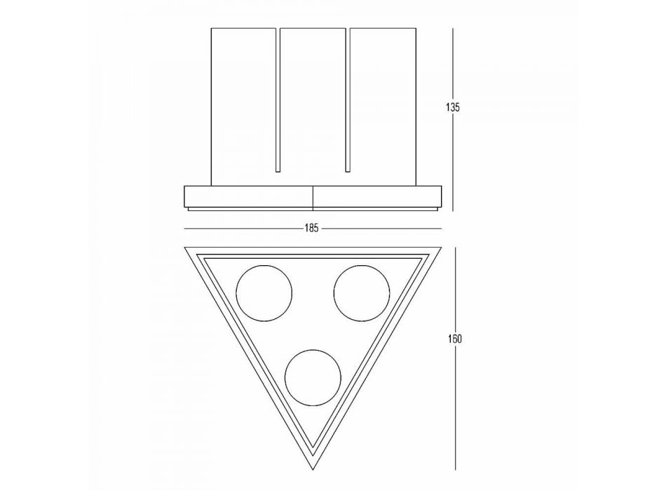 Lanterne de salon design triangulaire blanche en corian - Sisifo Viadurini