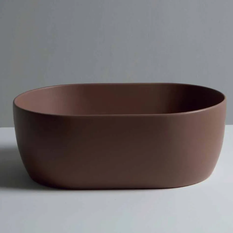 Lavabo à poser en céramique 45x32cm fabriqué en Italie Star, design moderne Viadurini