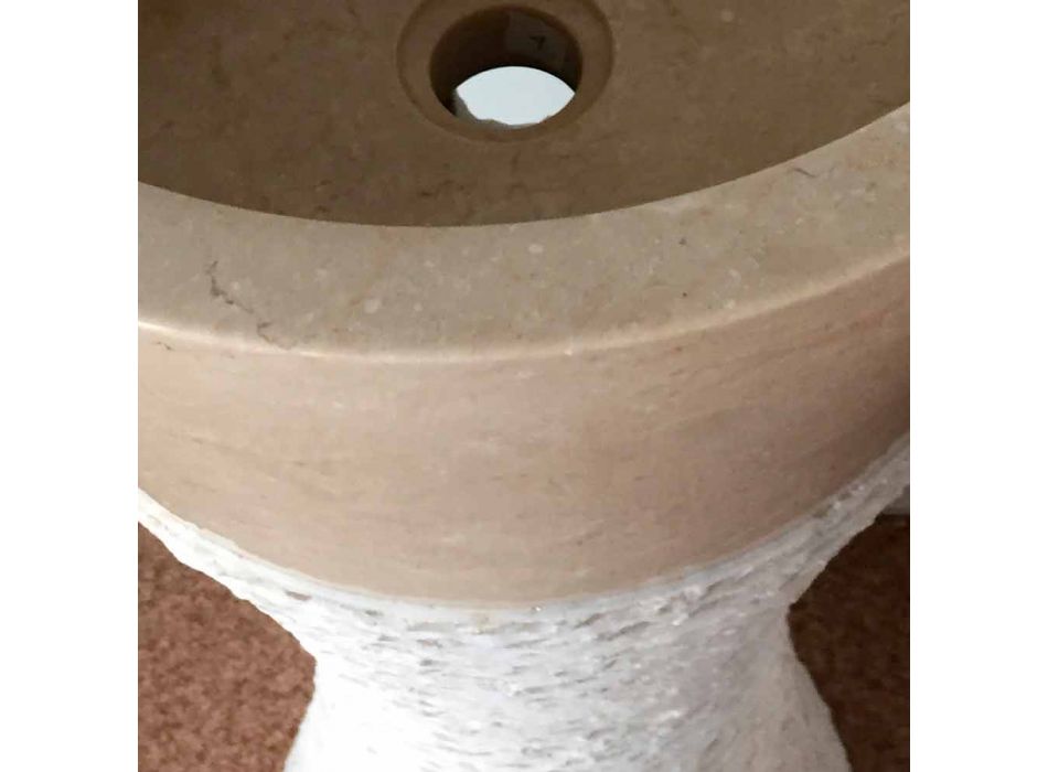 Lavabo colonne blanche en pierre naturelle Iris, pièce unique Viadurini