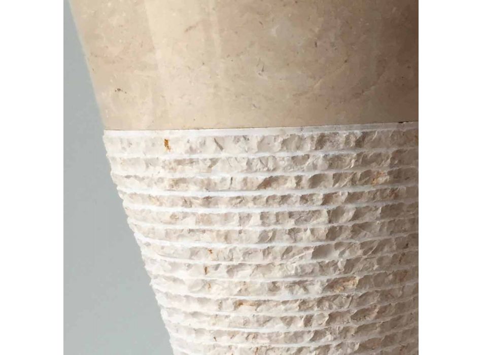 Lavabo colonne blanche en pierre naturelle Iris, pièce unique Viadurini